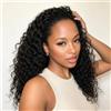 WENYAN Deep Wave Half Wig Human Hair Glueless Wig Human Hair Upgrade 3 in 1 Half Wigs With Drawstring Seamless Clip Ins Flip Over 180% Density No Glue No Lace Black Color 16 Inch