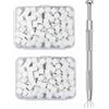 Yeenano Spugna per Nail Art,200 Pezzi di Spugna Unghie con Pinza Metallica,Accessori per Nail Art,Strumenti per la Nail Art Pennello di Spugna,Usato per Creare una Varietà di Modelli di Nail Art Sfumati