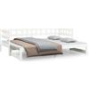 vidaXL Letto da giorno allungabile bianco 2x(80x200) cm in legno di pino massiccio