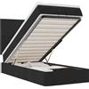 vidaXL Ottoman letto con materasso e LED nero 90x200 cm in tessuto