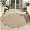 Carpetsale24 Tappeto da Esterno Impermeabile e Resistente ai Raggi UV Ideale Cucina Balcone Terrazza Giardino Soggiorno Dimensioni: 200 cm Rotondo