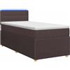 vidaXL Letto a molle con materasso marrone scuro 90 x 200 cm in tessuto