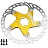 OAPNCBVY Disco Freno per Bicicletta 140mm 160mm 180mm 203mm Rotori Freno a Disco a 6 Fori Adatti per Freno a Disco Idraulico Shimano Tamburo Posteriori per Bicicletta(203mm Golden)