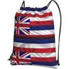 YYHHAOFA Zaino con cerniera e coulisse con stampa americana Bandiera delle Hawaii, borsa da viaggio impermeabile con tasca frontale e organizer interno