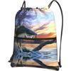HJFCZH Big Fish Prints, zaino con cerniera e coulisse, resistente all'acqua e durevole, per viaggi, sport e oggetti essenziali quotidiani