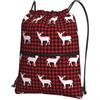 HJFCZH Buffalo Plaid Deer Stampe Coulisse Cerniera Zaino - Impermeabile e Durevole Borsa da Palestra per Viaggi, Sport & Essenziali Quotidiani