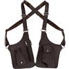 Generic Borsa antifurto, sicurezza personale da uomo, doppia tasca a tracolla in pelle PU, portafoglio sotto le ascelle per escursionismo, organizer da viaggio multitasche, 27,5 x 31 cm, Marrone scuro, Refer