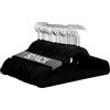 Ediesi, Grucce Appendiabiti in Velluto, 50 pezzi, nero, antiscivolo, morbido, sottile, per pantaloni, camicia, gonna, abiti (50 unità, nero senza corbatterio)