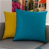 PETTI Artigiani Italiani - Coppia di Federe Cuscino 60x40 cm in Microfibra, Cuscini Arredo Camera da Letto, Divano, Set 2 Fodere Copricuscino, Federa Double Face Celeste Giallo