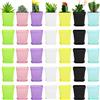 Hedume Confezione da 70 vasi colorati in plastica, mini vasi quadrati per piantine di fiori con pallet, per piante da interno