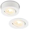 BRILONER - Faretto da superficie e da incasso 2 in 1 LED, orientabile, spot LED 230V, s, foro 68mm, 90x30mm (DxH), bianco