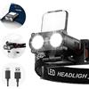 Smiling Shark Lampada Frontale LED, Clip sul Cappuccio 180° Luce Headlamp Mini 5 Tipi di Luce Bianca & Rossa Dimmerabile Ricaricabile Impermeabile Jogging Pesca, LED-Lampada-Clip-Cappuccio-Mini