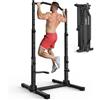 JOROTO Pieghevole Power Tower Dip Station, Regolabile in Altezza, Sbarra per Trazioni Autoportante, 5 in 1 Stazione di Allenamento per Palestra Domestica Multifunzione, Capacità di 204KG