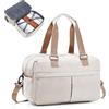 SEAFEW Borsone da Viaggio,Bagaglio a Mano 40x20x25 Ryanair Borsa da Viaggio Espandibile,Borsa da Cabina Ryanair 40x30x20 Borsa Sportiva Borsone da Palestra Borsa da Weekend,A4-Nero Marrone