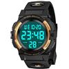 Dislocati - Orologio digitale multifunzionale, con sveglia, per bambini, impermeabile, a LED, regalo e giocattolo per bambini, gold