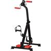 HOMCOM Pedaliera per Braccia e Gambe da Divano e Poltrona con Schermo LCD, Altezza e Resistenza Regolabile, in Acciaio, 56x44-56x75-97cm, Nera e Rossa