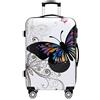 Deuba Monzana Trolley Butterfly Valigia a Guscio Rigido L Manico Telescopico Alluminio Ruote girevoli 360°