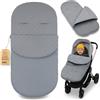 Totsy Baby Sacco passeggino invernale nanna 90x45 cm - coprigambe universale neonato termico per cybex yoyo e altri passeggini perfetto per ragazzi e ragazze Minky certificato Oeko-Tex Grigio