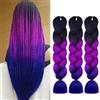 Aomig Allungato Intrecciare, 3pcs Dreadlock Parrucca, Ombre Jumbo Trecce Jumbo Estensioni dei Capelli Resistenti ai Calore, Parrucca Rasta per Crochet Twist Intrecciare i Capelli Africane Extension