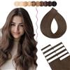 SEGO Extension Adesive Capelli Veri Biadesivo 10 Ciocche Tape in Allungamento Lisci 15g/Set 40 cm # 02