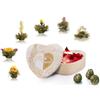 Creano Mix Fiori di Tè - Set Regalo a Forma di Cuore con 6 Fiori di Tè Bianco - Tè Sfuso Gourmet in Confezione Decorativa Perfetta per Regalo Donna