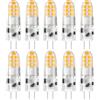 DiCUNO Lampadina LED G4, 2W equivalente alogeno 20W, 200LM, Bianco caldo 3000K, 12V, Non dimmerabile, Lampadina piccola a risparmio energetico per cappe/lampadari, 10 Pezzi