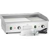 Klarstein Griglia Elettrica - Grill da Tavolo con Display LED per Balcone e Interni, Acciaio Inox, Piastra Antiaderente Rimovibile, Paraspruzzi, 2 Zone di Temperatura, 50-300 °C