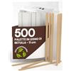 Baciato Caffè 500 Palette Lunghe da Caffè e Cappuccino Monouso in Legno di Betulla da 11cm - Imbustate Singolarmente, Biodegradabili e Compostabili, Resistenti al Calore per Mescolare Caffè e Bevande