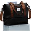 SEAFEW Borsone da Viaggio,Bagaglio a Mano 40x20x25 Ryanair Borsa da Viaggio Espandibile,Borsa da Cabina Ryanair 40x30x20 Borsa Sportiva Borsone da Palestra Borsa da Weekend,A4-Nero Marrone