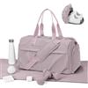 WEPLAN Borsone Palestra Donna Uomo Borsa Palestra con Scomparto Scarpe e Tasca Umida Borsone da Viaggio Weekend Borsa Sportiva Piscina Donna Impermeabile Gym Bag Duffel Bag,C3-Rosa