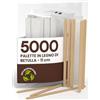 Baciato Caffè 5000 Palette Lunghe da Caffè e Cappuccino Monouso in Legno di Betulla da 11cm - Imbustate Singolarmente, Biodegradabili e Compostabili, Resistenti al Calore per Mescolare Caffè e Bevande