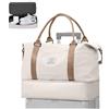 WEPLAN Borsone da Viaggio Donna Bagaglio a Mano 40x30x20 Ryanair Wizzair Borsa da Viaggio Donna Uomo Borsone Palestra con Scomparto per le Scarpe Travel Bag Borsa Sportiva Weekend,A01-Beige Marrone