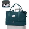 WEPLAN Borsone da Viaggio Donna Bagaglio a Mano Easyjet 45x36x20 Borsa da Viaggio Donna Uomo Borsone Palestra con Scomparto per le Scarpe Travel Bag Borsa Sportiva Cabina Weekend,A04-Blu Pavone