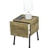 Iris Ohyama, Comodino, Tavolino piccolo, Comodino, 1 casLottoto scorrevole, Piedini antigraffio, Spazioso, Solido, Elegante chic, Camera da letto, Comodino, IWST-300, Ash Brown