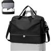 WEPLAN Borsone da Viaggio Donna Bagaglio a Mano 40x30x20 Ryanair Wizzair Borsa da Viaggio Donna Uomo Borsone Palestra con Scomparto per le Scarpe Travel Bag Borsa Sportiva Weekend,C02-Nero