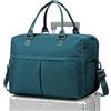 WEPLAN Borsone da Viaggio Donna Bagaglio a Mano 40x30x20 Ryanair Wizzair Borsa da Viaggio Donna Uomo Borsone Palestra con Spazio Espandibile Travel Bag Borsa Sportiva Weekend,D04-Blu Pavone