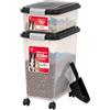 IRIS USA Iris Ohyama, Contenitore per Crocchette Ermetico, 30L+10L, Nero, Ermetici, Plastica, con Coperchio, Per Cibo per Gatti, Cani, Cibo secco, Crocchette, Dolci, MP-8&MP-1