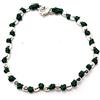 Spadarella Gioielli Spadarella spadino bracciale con pepite in argento 925 di diametro 4 mm e cotone nautico verde scuro.Fatto a mano.Unisex.Lunghezza 17cm.