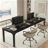 Lailang 200cm Scrivania Computer, Workstation, Scrivania Per Due Persone, Tavolo Legno, Scrivania Pc Gaming, 200 x 70 x 75 cm, Nero