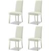 S.I.S.A. di G.&G. srl con socio unico Set 4 Sedie Sala Da Pranzo Imbottite, 4 Sedie Cucina, Sedia Modello Denver, Colore Beige Gamba Beige, Materiale Ecopelle, 100x47x46 cm, Arredamento Casa, Sedie Cucina Moderna