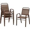 Outsunny Set 4 Sedie da Giardino Esterno Impilabili 56x66x91cm Marrone