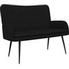 vidaXL Divano a 2 Posti Nero 115 x 61 x 87 cm Tessuto, Divano moderno a 2 posti, con braccioli, comodo loveseat, arredamento elegante per il soggiorno