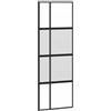 vidaXL Porta Scorrevole Nera 76x205 cm in Vetro Temperato e Alluminio