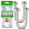ONIX TECH 2 Pezzi Tubo Corazzato 25 cm Femmina 3/8" x Femmina 3/8" DN8 DE13 max 70°C
