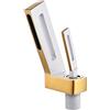 ZYCDP Miscelatore a Cascata per Lavabo Rubinetto Monocomando Rubinetteria Bagno Ottone Rubinetto Bidet Cascata, Bianco+Oro