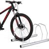 OWIJI Porta Bicicletta da Terra Rastrelliera per Bici Parcheggio Supporto Porta MTB Installazione Pavimento Parete 2 Posti Modulabile Struttura Resistente Acciaio Accessibile da Entrambi i Lati