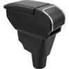 KAERGK Bracciolo Auto Compatibile con KIA STONIC Picanto | Vano Portaoggetti a Due Livelli, con Portabicchieri, Bracciolo Regolabile per Auto, Pelle PU, Linea Nera