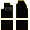 QUEMAR Tappetini Auto per Panda II 2003-2011, Bordo Giallo, 0 Ricami | Kit Tappeti Moquette e Gomma su Misura / Set 2 Anteriori + 2 Posteriori / Ricami e Colori Personalizzati / Antiscivolo