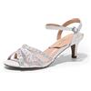 DREAM PAIRS Sandali Donna Tacco Basso,Bianco,41