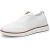 Bruno Marc Scarpe Stringate da Uomo Classiche Estive Traspiranti Mesh Sneakers Oxfords Leggere Casual Scarpe da Passeggio,Size 42,Bianco,GRAND-02